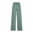 thumbnail image 5 of Pisexur Womens Sweatpants 2024 Ribbed Workout Jogging Pants Casual Baggy Elastic Waist Sweatpants Casual Baggy Drawstring Wide Leg Pants Solid Color Straight Leg Sweatpants with Pockets, 5 of 5