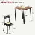 thumbnail image 3 of Dining Table Set for 2 With Upholstered Chairs 3 Piece Square Dining Table Set Breakfast Nook Farmhouse Kitchen Table With 2 Chairs Dinette Set for Dining Room, Apartment, Small Space, Rustic Brown, 3 of 9