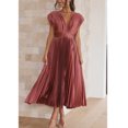thumbnail image 2 of Robes d'Été pour Femmes 2023 Robes pour Femmes Liquidation Robe Élégante pour Femmes à Col en V Ample Sans Manches à Fermeture Éclair Sans Manches Dos Nu, 2 of 8