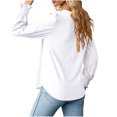 thumbnail image 4 of Pompotops Blouse Chemise Haut pour Femme Mode Col Carré Profond Uni à Boutons Manches Longues Liquidation, 4 of 4