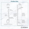 thumbnail image 4 of gotonovo Outdoor Shower Faucet SUS304 Shower Fixture System Combo Set Rainfall Shower Head Single Handle High Pressure Hand Spray Wall Mount 2 Function Brushed Nickel 8 inch Rainfall Shower Head Kit, 4 of 4