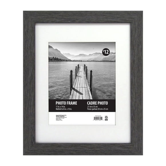 Tinta 11" x 14" Matted to 8" x 10" Dark Grey Photo Frame