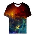 thumbnail image 1 of LUOGENLI T-shirts pour Femmes Col Rond Étoile Mode Décontractée Imprimé Manches Courtes T-shirts Graphiques TTG Vêtements d'Été T-shirts Graphiques TTG Rouge de Pâques L, 1 of 5