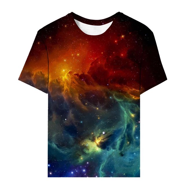 LUOGENLI T-shirts pour Femmes Col Rond Étoile Mode Décontractée Imprimé Manches Courtes T-shirts Graphiques TTG Vêtements d'Été T-shirts Graphiques TTG Rouge de Pâques L