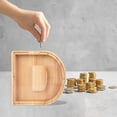 thumbnail image 5 of Danhjin Personalized Wooden Name Money Box Wooden Deposit Box Twenty Six English Letters Room Decor, 5 of 5