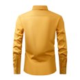 thumbnail image 3 of RXIRUCGD Chemise Cardigan pour Homme à Col Rabattu Uni, Haut de Bureau à Boutons, Or, Taille : 3TG, 3 of 8