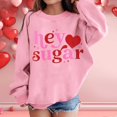 thumbnail image 2 of FAOWME Chandail en Molleton Graphique pour Filles Col Rond Manches Longues Mignon Épaule Tombante Chandail Rose 6-7 Ans, 2 of 6