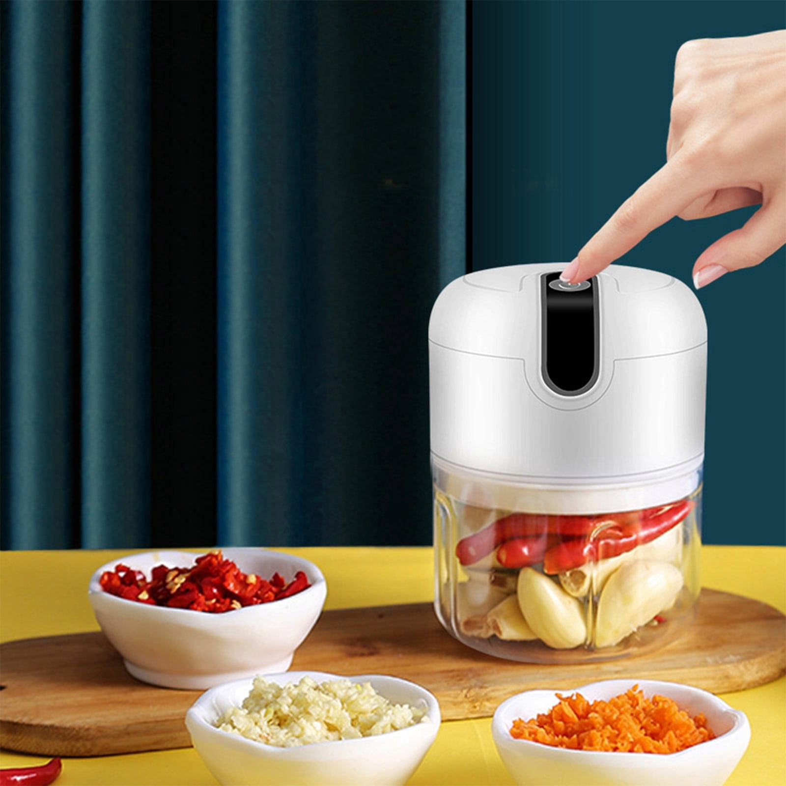 RXIRUCGD Electric Mini Garlic Chopper-Portable Food Processor- Vegetable Chopper Mincer- Meat Grinder with USB Charging for Vegetable-Pepper