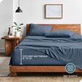 thumbnail image 3 of Bare Home Washed Sheet Set - Premium 1800 Collection - Deep Pocket - 4 Piece - Full, Bering Sea, 3 of 6
