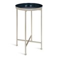 thumbnail image 1 of Kate and Laurel Celia Round Foldable Tray Accent Table, 14" x 14" x 25.75", Navy and Silver, Modern Minimalist Design and Magnetic Detachable Tabletop, 1 of 5