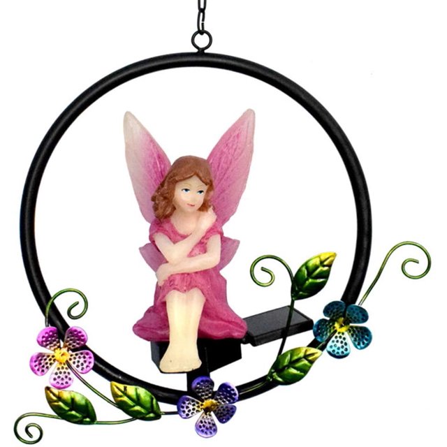 Solar Energy Butterfly Angel Resin Garden Light Waterproof Outdoor Figure Light Fixture For Courtyard Path Garden