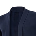 thumbnail image 3 of Men Cardigan Sweaters Solid Color Shawl Collar Long Sleeve Knitted Fall Casual Long Cardigan, 3 of 5
