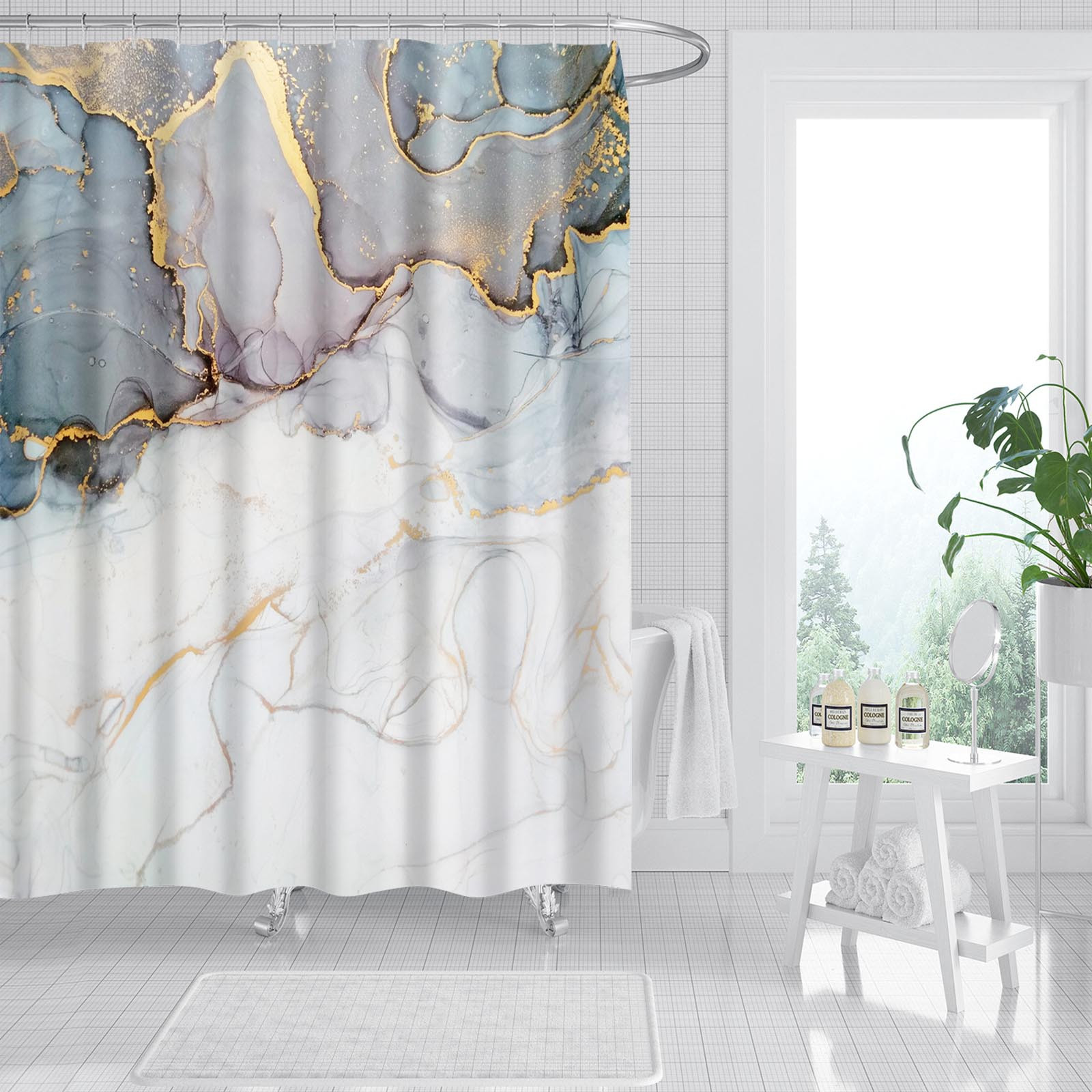 Aidoshy Various Patterns Shower Shower Curtain Bathroom Shower Curtain Digital Printing Polyester Shower Curtain Shower Curtain Liner Bathroom