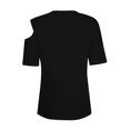 thumbnail image 4 of Timegard Cold Shoulder Tops for Women Round Neck Button Short Sleeve Summer Casual Tunic Top Blouse, 4 of 7