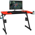 thumbnail image 1 of Gymax Bureau de Jeu 47 Pouces en Forme de Z avec Rangement pour Tasse Casque Haut-Parleur, 1 of 10