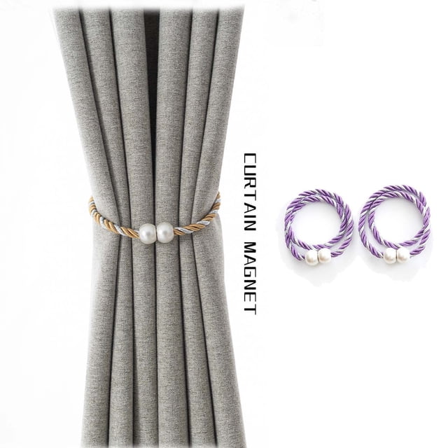 Two 16 Inch Magnetic Curtain Straps For Convenient Curtain Weaving And Fixing Ropes