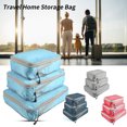 thumbnail image 3 of Travel Storage Bag Grande Capacité Imperméable Résistant à l'Usure Fermeture Éclair Large Application Nylon Gain de Place Valise de Voyage Organisateur de Vêtements Pantalons pour la Maison, 3 of 8