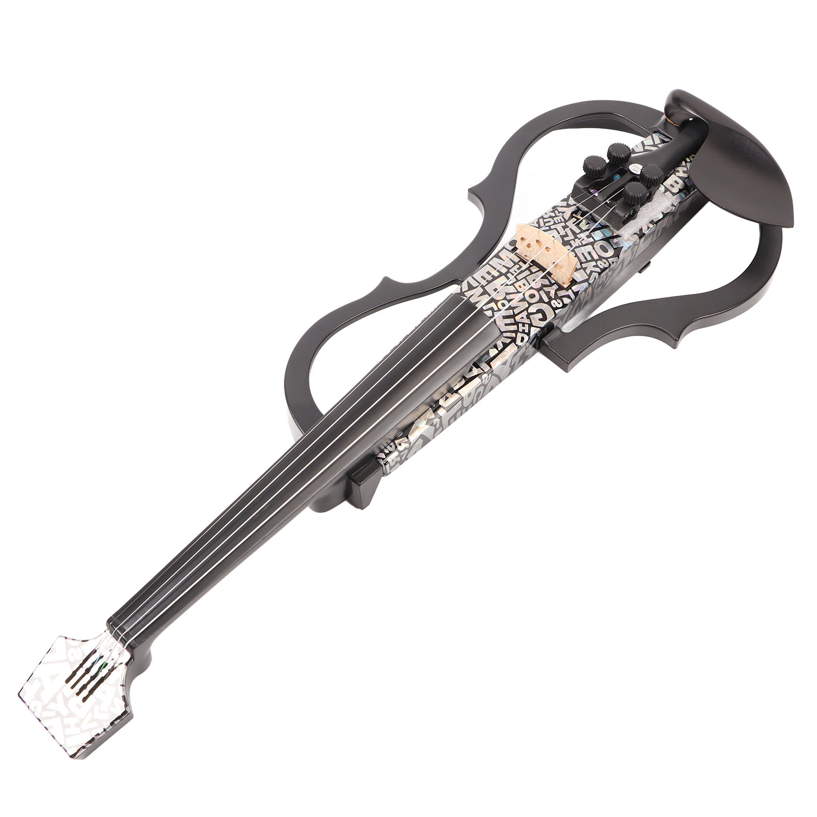 Electric Violin, Carbon Fibre And Maple Vivid Electric Silent Violin Adjustable Tone With Pickups For Beginners For Playing