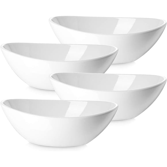 DOWAN 9" Porcelain Serving Bowls, Large Serving Dishes, 36 Ounce for Salads, Side Dishes, Pasta, Oval Shape, Microwave & Dishwasher Safe, Good Size f
