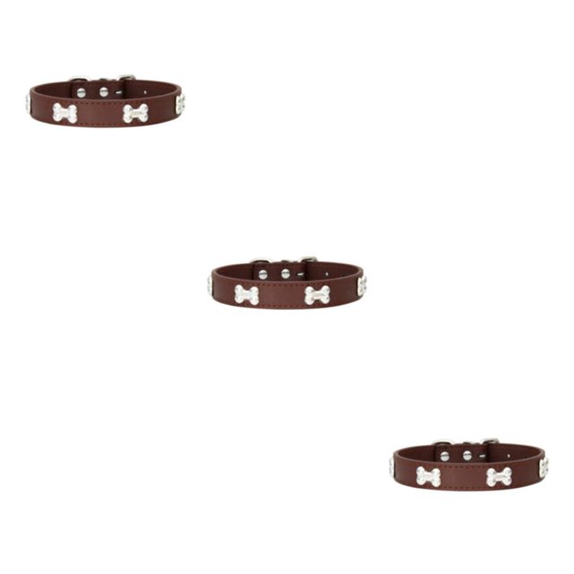 Transemion PU Cat Collar Comfortable Wear Stylish Multiple Sizes Available Adjustable coffee 2.0*40cm 3Set