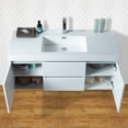 thumbnail image 3 of Vanity Art 48 Inches LED Single Sink Wall Mounted Bathroom Vanity Set 2 Drawers 4 Shelves Storage Cabinet White Engineered Top Undermount Rectangle Sink, 3 of 7