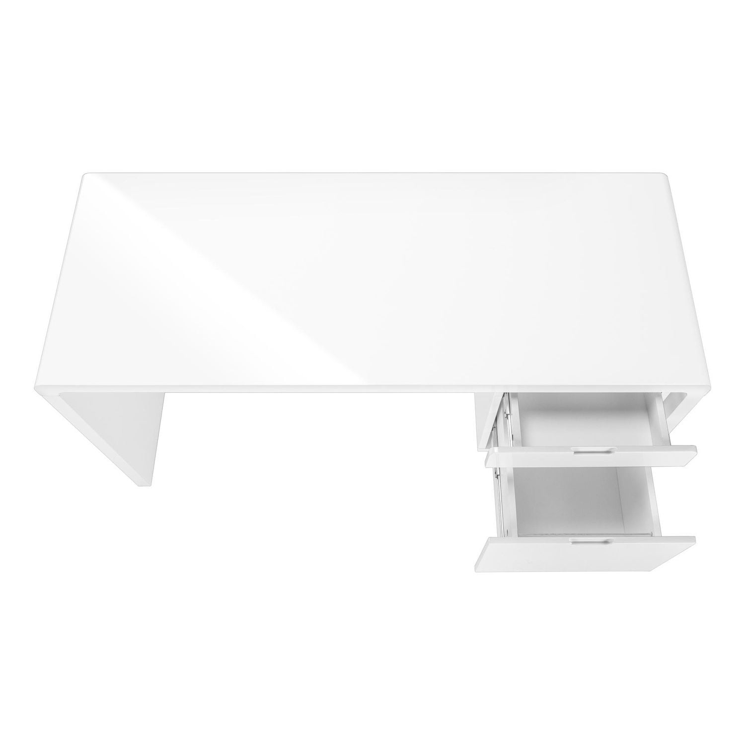 Monarch Specialties Bureau, Bureau À Domicile, Ordinateur Portable, Configuration Gauche, Droite, Tiroirs De Rangement, 60"l, Travail, Stratifié, Blanc Lustré, Contemporain, Moderne