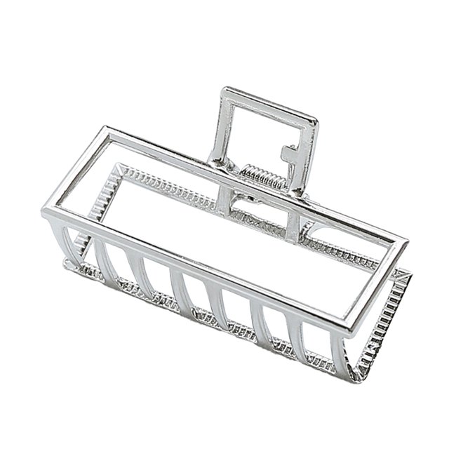 Pince à Griffe Style Simple Poignée Portative en Alliage Robuste Cheveux Exquis Géométriques Accessoires Barrettes pour Femmes Blanc/rectangle