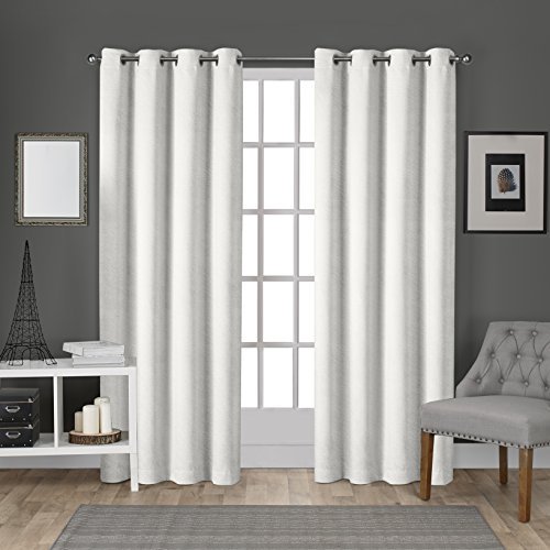 Exclusive Home Rideaux EH8195-01 2-96G Velours Épais Panneau de Rideau à Illets, 54x96, Blanc Hiver, 2 Unités