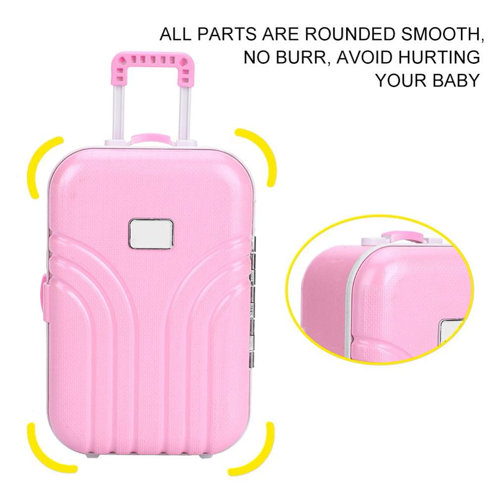 Baby Suitcase Toy Cute Plastic Rolling Suitcase Mini Luggage Box Luggage Toy