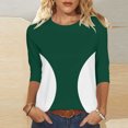 thumbnail image 4 of Ounisa Womens 3/4 Sleeve T Shirts Crew Neck All Over Print Casual Soft Comfy Loose Fit Spring Summer Daily Wear Basic Tops S-2XL, 4 of 9