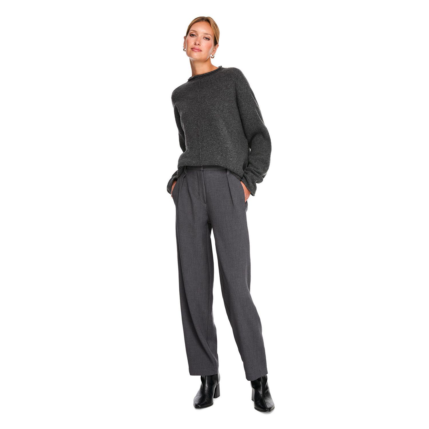 Pantalon à plis coupe baril George pour femmes