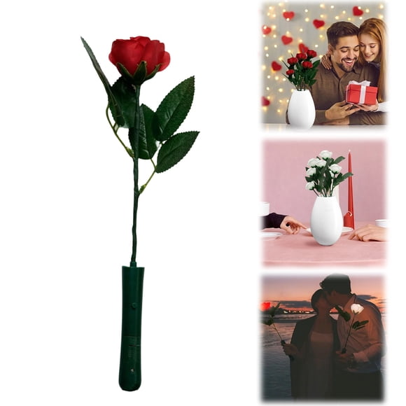 Home Decoration FlashingBlinkyLights LED Red Light Up Rose, Red Rose With LEDs
