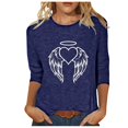thumbnail image 2 of Aqestyerly Blouse Décontractée pour Femme, Imprimé Amusant, Coupe Ample, Col Rond, T-Shirt à Manches 3/4, Doux, Été, Quotidien, Haut Mode, Tee HWRETIE, 2 of 4