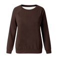 thumbnail image 2 of Hauts à Manches Longues pour Femmes Mode Femmes Décontracté Manches Longues Col Rond Uni Chandail pour Dames Hauts Blouse Blouses à Manches Longues pour Femmes Hauts à Manches Longues Hauts pour Femmes Manches Longues, 2 of 4