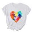 thumbnail image 1 of RKSTN Chemise de Fierté pour Femmes LGBT Coupe Ample Décontractée Tops Égalité Inspirante Été Mignon Cœur Imprimé Manches Courtes Col Rond Chemise de Fierté, 1 of 3
