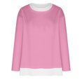 thumbnail image 4 of Timegard Hauts pour Femmes à Épaules Tombantes, Col Ras du Cou, Chandail Ample, Hauts d'Automne Décontractés à Manches Longues, Blouse Confortable, 4 of 5