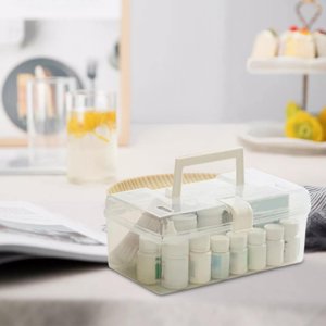 Organisateur de médecine, Cabinet de médecine portable avec poignée en plastique, Boîte médicale polyvalente avec boîte à pilules, Trousse vide de premiers soins pour la maison, 1 Pcs, 7,67x4,33x4,52"