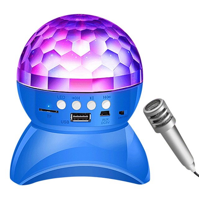 Bluetooth Party Speaker With Disco Ball LED Lights FM Radio AUX Input And Microphone 3 W Output 45 mm Driver 12.5 cm Height