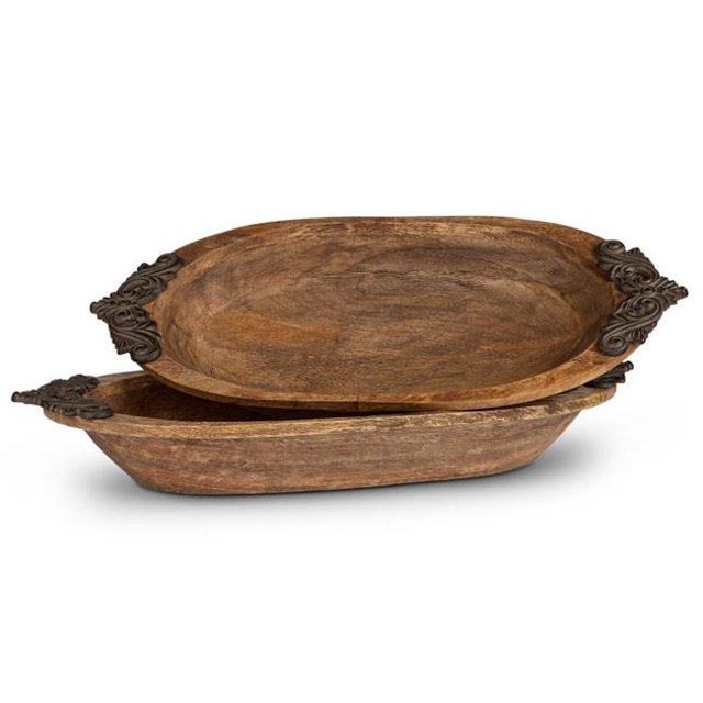 GG Collection 93014 Heritage Collection Antiquity Oval Display Wood Bowl