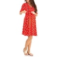 thumbnail image 2 of SUNSIOM Robe de Maternité pour Femmes Décontractée à Col en V à Pois/fleurie à Manches Mi-Longues Robe pour Grossesse Vêtements Séance Photo, 2 of 5