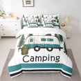 thumbnail image 2 of Erosebridal Camper Bedding Twin Size, Cartoon RV Car Bedding Sets Twin Size, Happy Camping Decor, Reversible 7 Pieces, 2 of 5