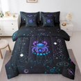 thumbnail image 1 of Ensemble de couette YST Cancer 7 pièces, constellations bleu néon, décor céleste, twin, 1 of 4
