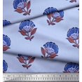 thumbnail image 3 of Soimoi Silk Fabric Leaves & Floral Block Fabric Prints by Yard 42 Inch Wide, 3 of 3