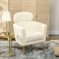 thumbnail image 2 of HOMCOM Modern Armchair with Detachable Headrest, Barrel Accent Chair, Cream, 2 of 10