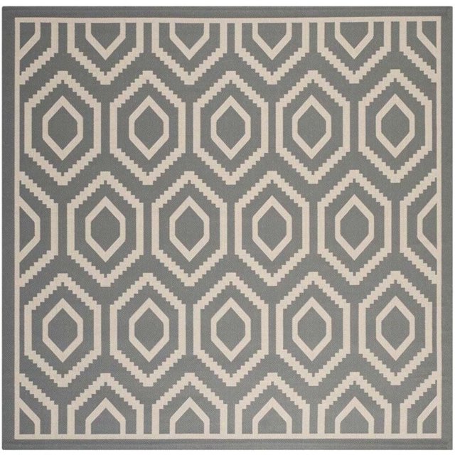 Safavieh Tapis Anthracite Intérieur Extérieur - Carré 7 Pieds10 Pouces