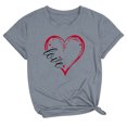 thumbnail image 2 of Meichang T-Shirts de la Saint-Valentin pour Femmes Mignons avec Cœur d'Amour T-Shirts Graphiques de Fête Manches Courtes Hauts Col Rond Coupe Ample T-Shirts Tendance T-Shirts, 2 of 3