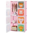 thumbnail image 1 of Costway 8-Cube Kids Wardrobe Baby Dresser Bedroom Armoire Clothes Hanging Closet with Doors Pink, 1 of 10