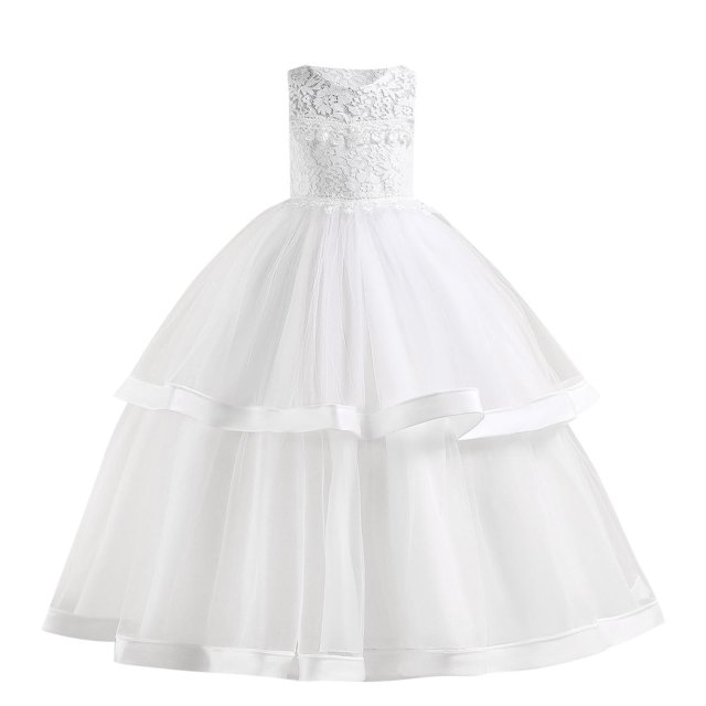 RXIRUCGD 2025 Summer Clothes for Kids Children's Sleeveless Round Neck Exquisite Three-dimensional Embroidered Flower Mesh Princess Cake Dress Dress Evening Dress Dress Dress