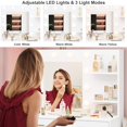 thumbnail image 4 of Yiwa Large Vanity Table with Lighted Mirror, 8 Storage Drawers, 2-Tier Shelves, 3 Lighting Modes for Bedroom, 4 of 7