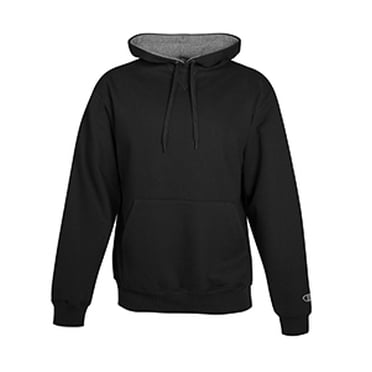 S1781 Ch S171 Cotton Max Fleece Hood Black/ Ath Hthr S